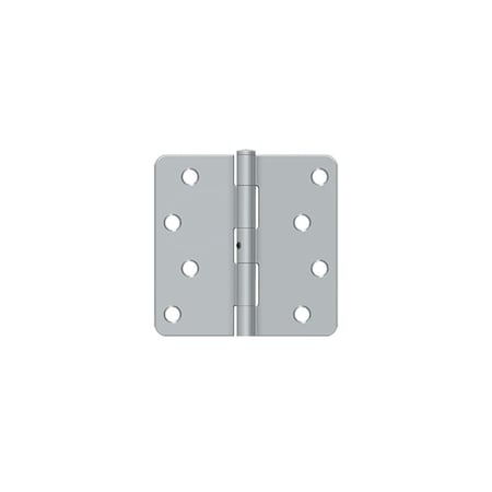 Deltana 4 x 4 x 1/4 Radius Hinge; Heavy Duty; Satin Chrome Finish S44R4N26D